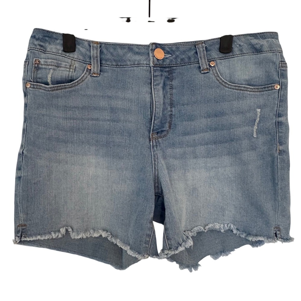 Seven7 Distressed Denim Jean Shorts 12 Y2K Raw Hem Cut‎ Off Summer Boho Retro